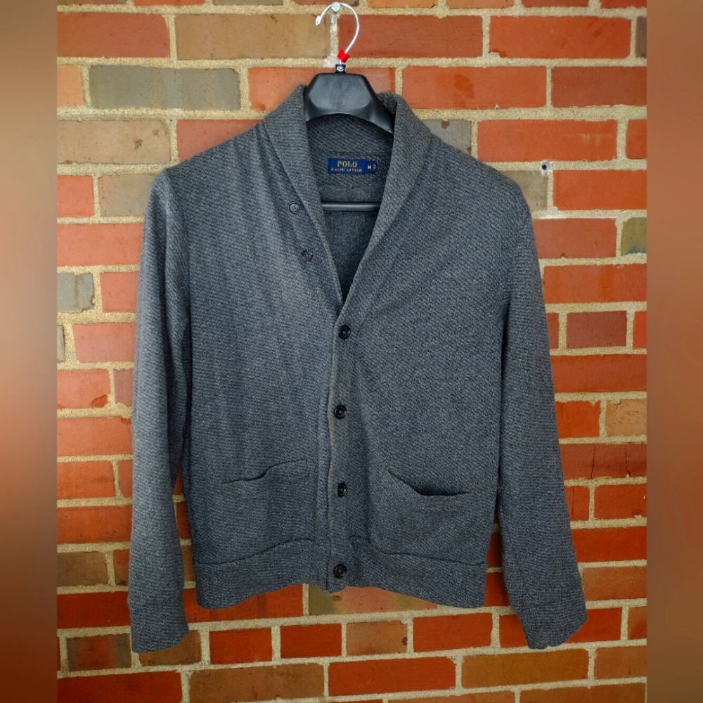 Ralph Lauren Cotton Shawl-Collar Cardigan - Size M